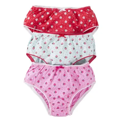 Kit Calcinha Infantil Tampinha Estampa Morango - 3 Peças Kit Calcinha Infantil Tampinha Estampa Morango - 3 Peças