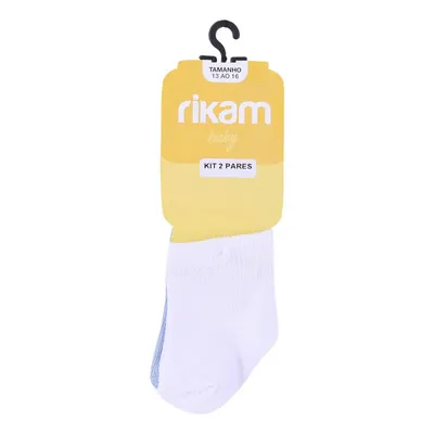 Kit Meia Rikam Para Bebê Com 02 Pares Sem Estampa 13/16