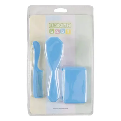 Kit Banho Liso Smoby Baby Com 03 Peças Azul Menino