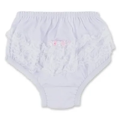 Kit Calcinha Infantil Brando Babado De Renda - 3 Peças