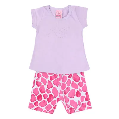 Conjunto Abrange Sortido Manga Curta Floral + Legging Lisa Conjunto Abrange Sortido Manga Curta Floral + Legging Lisa