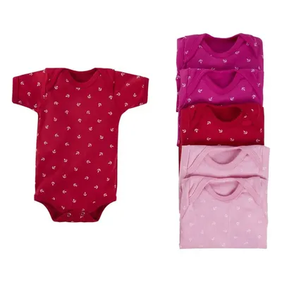 Kit Body Manga Curta Top Chot Estampa Âncora Com 06 Unidades Kit Body Manga Curta Top Chot Estampa Âncora Com 06 Unidades