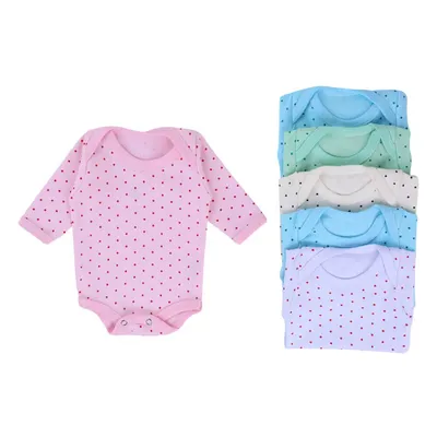 Kit Body Prematuro Manga Longa Top Chot 6 Peças Canelado Poá Cor Sortida