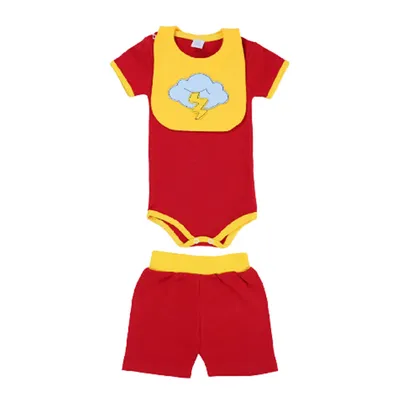 Conjunto Body, Short e Babador Nuvem