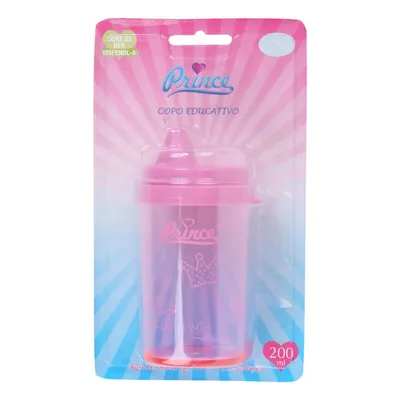 Copo Prince Educativo Com 200ml Cristal Rosa Copo Prince Educativo Com 200ml Cristal Rosa