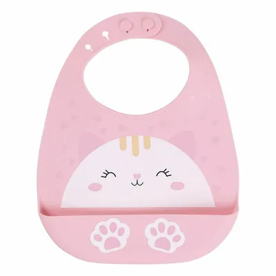 Babador Silicone Mami Bichuus Com Bolso Gatinha