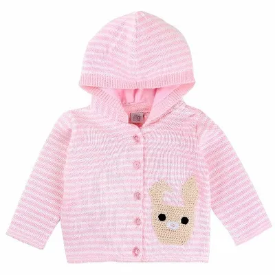 Casaco Em Retilínea Listrado Com Capuz Coelhinho Menina 21383