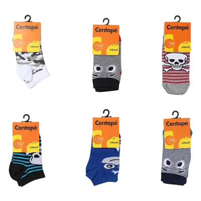 Meia Cano Curto Centopé Infantil Unissex Com 06 Pares Sortidos