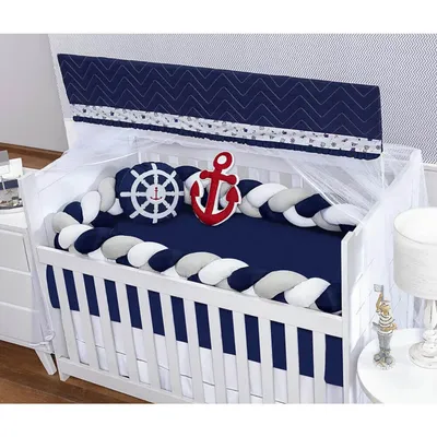 Kit Berço Trança Balu Baby Marinheiro - 06 Peças