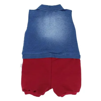 Banho De Sol Paraíso Em Suedine E Malha Jeans Bordado Menino Banho De Sol Paraíso Em Suedine E Malha Jeans Bordado Menino