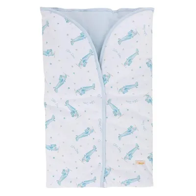 Cobertor Baby Sac Din Don Em Malha Estampa Jatinho Menino Cobertor Baby Sac Din Don Em Malha Estampa Jatinho Menino