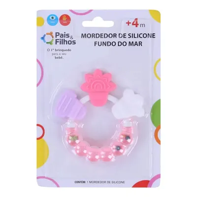 Mordedor Silicone Pais & Filhos Fundo Do Mar Rosa Mordedor Silicone Pais & Filhos Fundo Do Mar Rosa