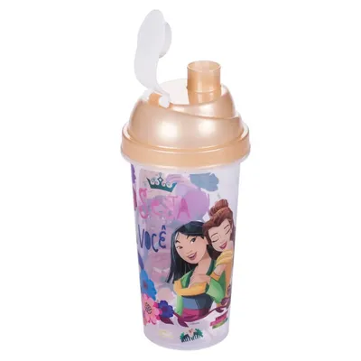 Copo Shakeira Plasútil Estampa Princesas 580 ML Copo Shakeira Plasútil Estampa Princesas 580 ML