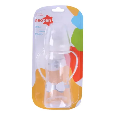 Mamadeira Boca Larga Primeiros Passos Neopan Com Alça 300ml