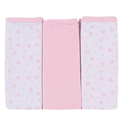 Pano De Boca Minasrey Billo Em Malha Com 03 Unidades Rosa