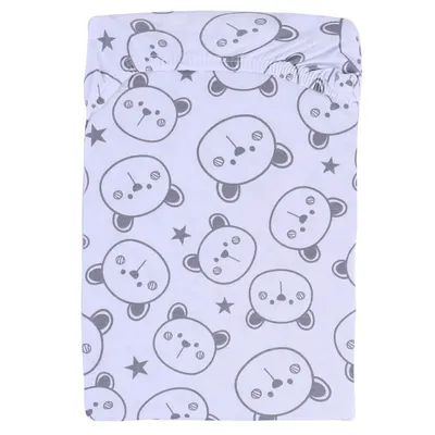 Jogo De Lençol Din Don Em Malha 02 Peças Ursinho Star Cinza Jogo De Lençol Din Don Em Malha 02 Peças Ursinho Star Cinza