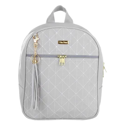 Mochila Maternidade Din Don Estrela Com Pingente Franja Cinza