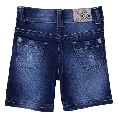 Bermuda Jeans Baby Gijo Com Lycra Used E Puído Menino Bermuda Jeans Baby Gijo Com Lycra Used E Puído Menino