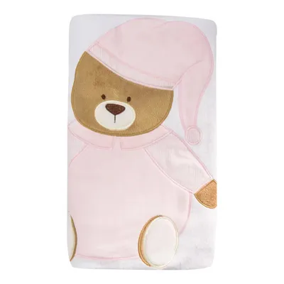 Manta Zip Com Bordado Urso Nino 110x80 Rosa Claro Manta Zip Com Bordado Urso Nino 110x80 Rosa Claro
