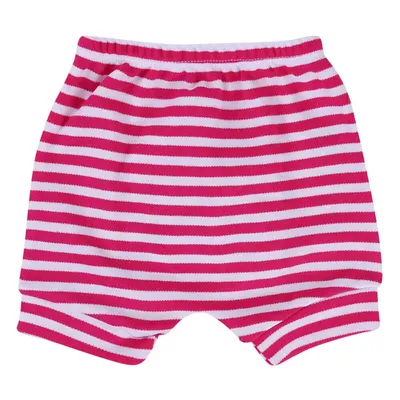 Kit Short Smoby Baby 03 Peças Malha Listrada Bordado Bumbum Menina