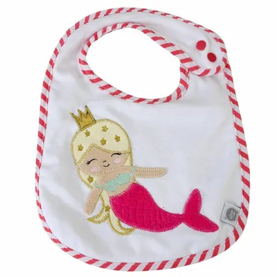 Babador Zip Impermeável E Lavável Sereia Alana Branco
