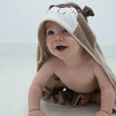 Kit Zip Toalha Com Capuz + 03 Panos De Boca Dog Bege