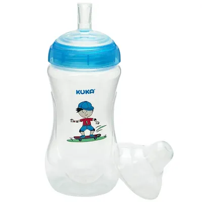 Copo Decorado Kuka Com Bico Canudo Fun 300ml Azul Copo Decorado Kuka Com Bico Canudo Fun 300ml Azul