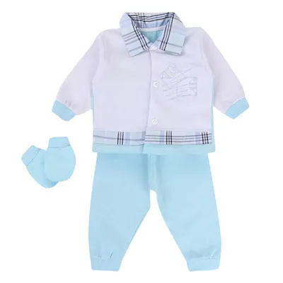 Pagão Dayane Baby Em Malha 02 Peças Detalhe Xadrez + Luvas