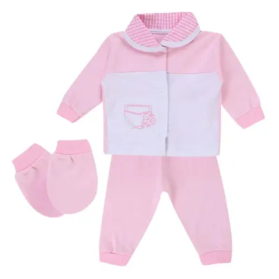 Pagão Dayane Baby Com 02 Peças Em Suedine Bordado + Luvas