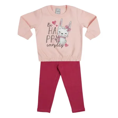 Conjunto Kely Kety Blusão Moletom Estampa Be Happy + Legging Conjunto Kely Kety Blusão Moletom Estampa Be Happy + Legging