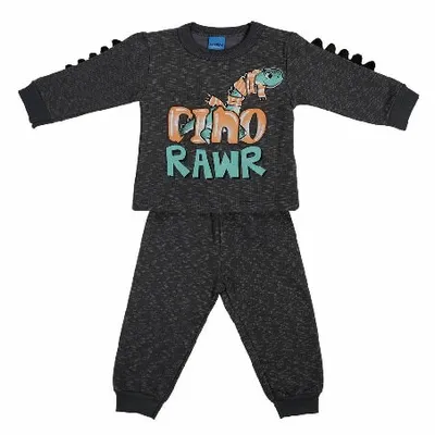 Conjunto Moletom WRK Blusão Estampa Dino Rawr + Calça Conjunto Moletom WRK Blusão Estampa Dino Rawr + Calça
