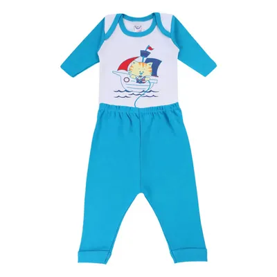 Conjunto Babynha Body Manga Longa Tigre Barco + Mijão