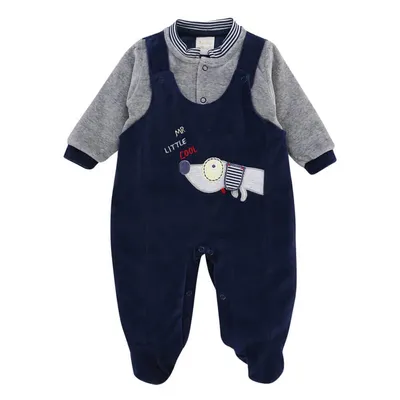 Macacão Longo Baby Gijo Em Plush Jardineira Bordado Dog