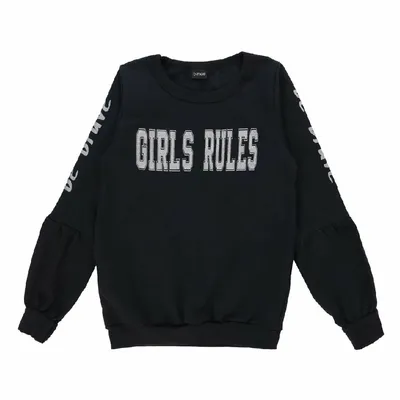 Blusão Juvenil Pami Moletom Com Manga Bufante Estampada Blusão Juvenil Pami Moletom Com Manga Bufante Estampada