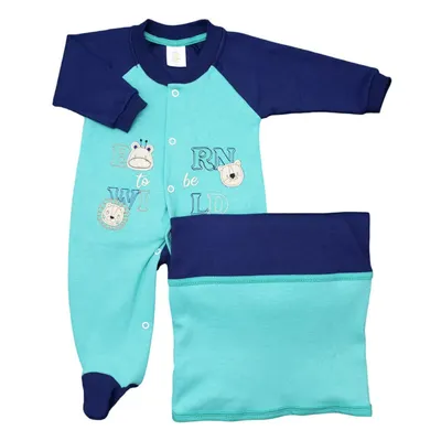 Saída Maternidade Presente de Anjo Suedine Bordado Wild Safari