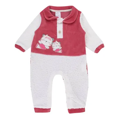 Macacão Longo Baby Gijo Em Plush Bordado Ursinhas