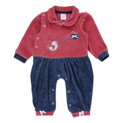 Macacão Longo Baby Gijo Em Plush Bordado Pássaro