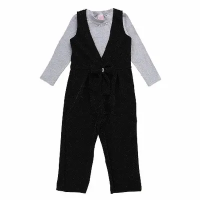 Macacão Color Mini Em Malha Crepe + Blusa Manga Longa Cotton Macacão Color Mini Em Malha Crepe + Blusa Manga Longa Cotton