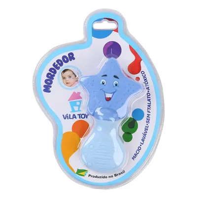 Mordedor Vila Toy Formato De Estrela Azul Mordedor Vila Toy Formato De Estrela Azul