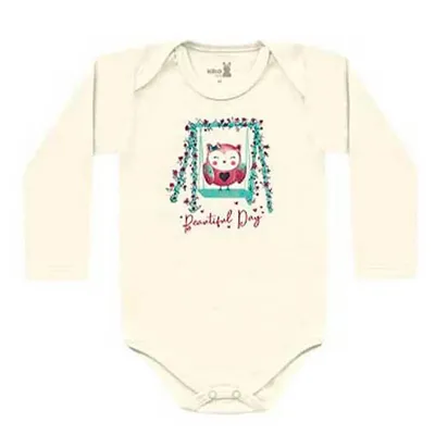 Kit Body Kiko Baby Manga Longa Com 03 Peças Suedine Coruja Kit Body Kiko Baby Manga Longa Com 03 Peças Suedine Coruja