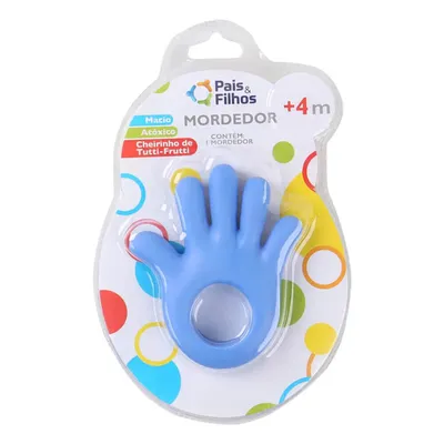 Mordedor Pais E Filhos Mãozinha Azul Mordedor Pais E Filhos Mãozinha Azul