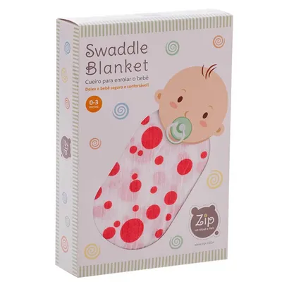 Cueiro Swaddle Blanket Zip Estampa Bolas