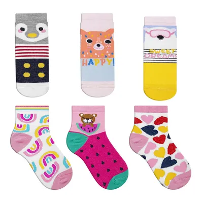 Kit Meia Duck Infantil Cano Curto Menina Com 06 Peças Kit Meia Duck Infantil Cano Curto Menina Com 06 Peças