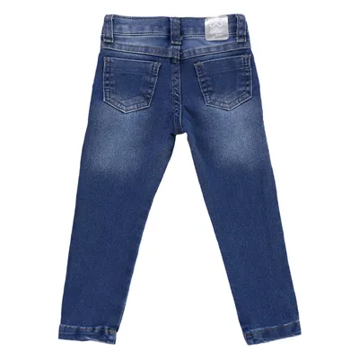 Calça Jeans Color Mini Com Puído Primeiros Passos Calça Jeans Color Mini Com Puído Primeiros Passos