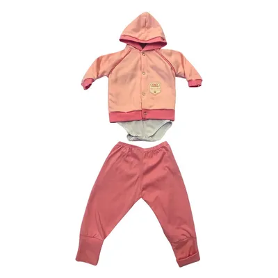 Pagão Dayane Baby Com 03 Peças Suedine Bordado Brasão E Capuz