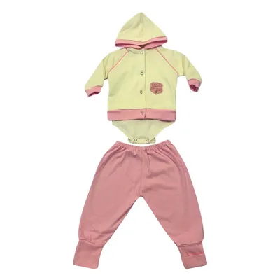 Pagão Dayane Baby Com 03 Peças Suedine Bordado Brasão E Capuz