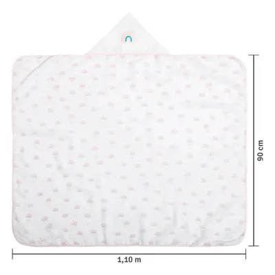 Toalha de Fralda Papi Soft com Capuz Estampado e Bordado