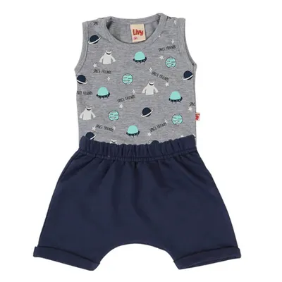 Conjunto Livy Regata Space + Bermuda Em Cotton Conjunto Livy Regata Space + Bermuda Em Cotton