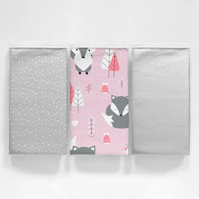 Pano De Boca Sul Brasil Duplo Baby Raposa Menina 03 Peças 