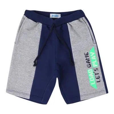 Bermuda Moletom Gijo Liso Com Cordão No Cós Com Estampa Bermuda Moletom Gijo Liso Com Cordão No Cós Com Estampa